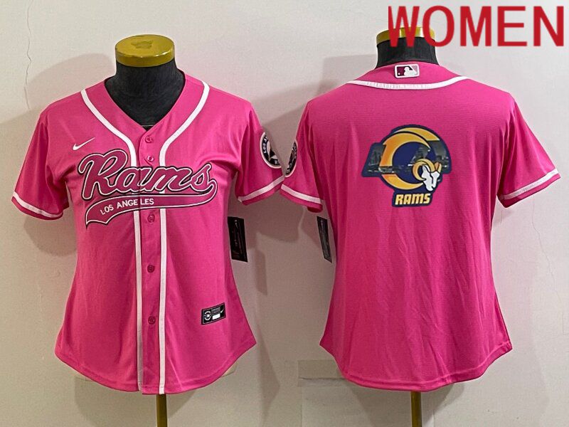 Women Los Angeles Rams Blank Pink 2022 Nike Co branded NFL Jersey->los angeles rams->NFL Jersey